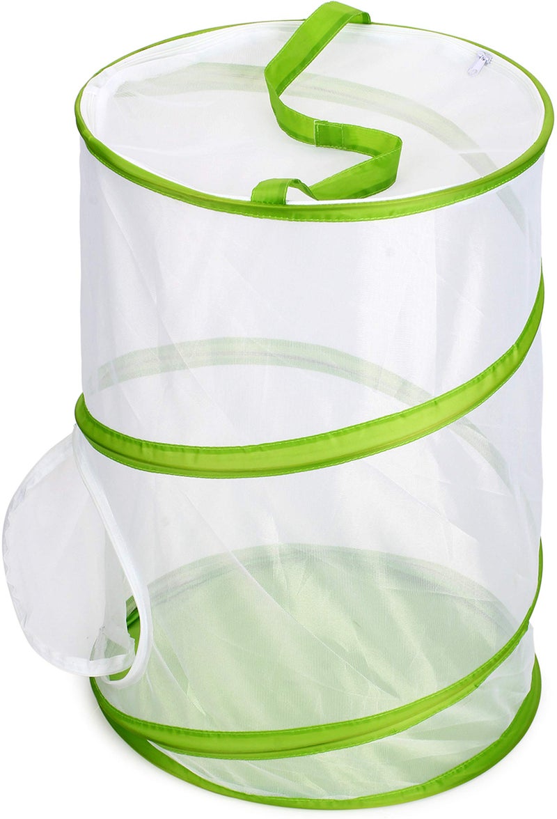 RESTCLOUD 20" Large Butterfly Habitat, Giant Collapsible Insect Mesh Cage Terrarium Pop-up 12" x 20" Tall - Image 1